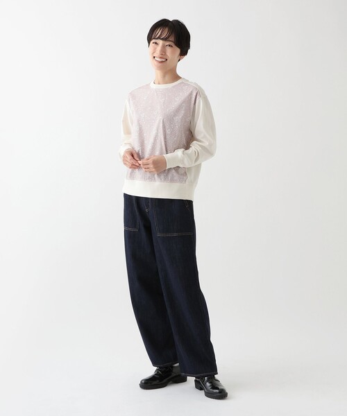 ⭐︎試着のみ⭐︎切替プルオーバー　リバティプリントM-L AFTERNOONTEA セール】切替プルオーバー/リバティプリント（Tシャツ/カットソー