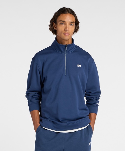 NEW BALANCE（ニューバランス）の「ダブルニット クォーター ジップ プルオーバー 裏起毛（スウェット・メンズ・ブラック/ブラウン系その他/ネイビー・SMALL/MEDIUM/LARGE/X-LARGE/XX-LARGE）」の3枚目の写真