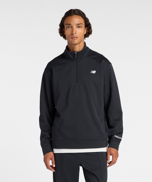 NEW BALANCE（ニューバランス）の「ダブルニット クォーター ジップ プルオーバー 裏起毛（スウェット・メンズ・ブラック/ブラウン系その他/ネイビー・SMALL/MEDIUM/LARGE/X-LARGE/XX-LARGE）」の2枚目の写真