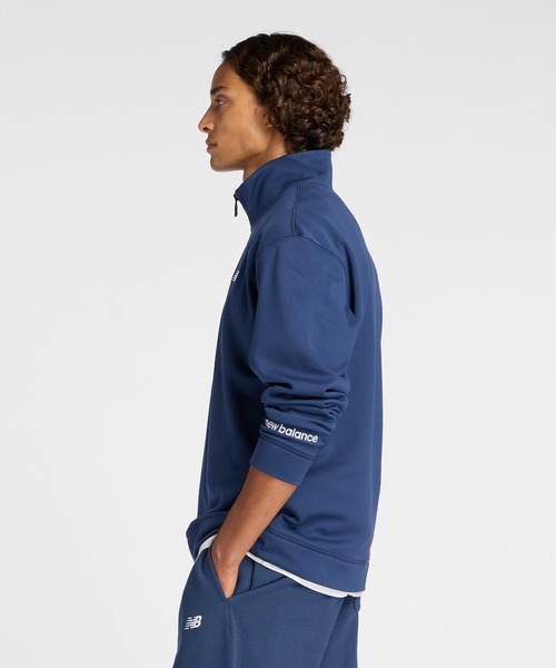 セール】ダブルニット クォーター ジップ プルオーバー 裏起毛