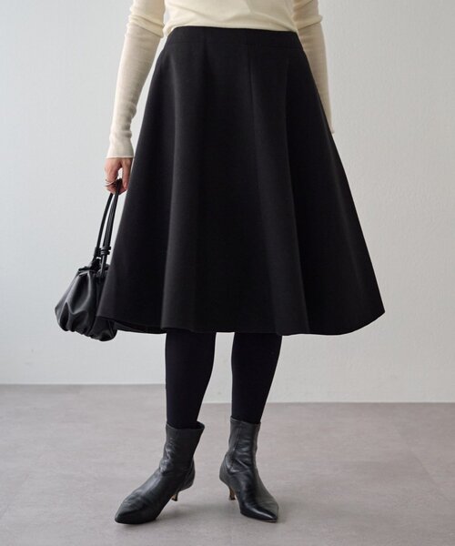 LIVETART（リヴェタート）の「メルトンジャージーフレアミディスカート（スカート・レディース・ブラック/チャコールグレー・FREE）」の2枚目の写真