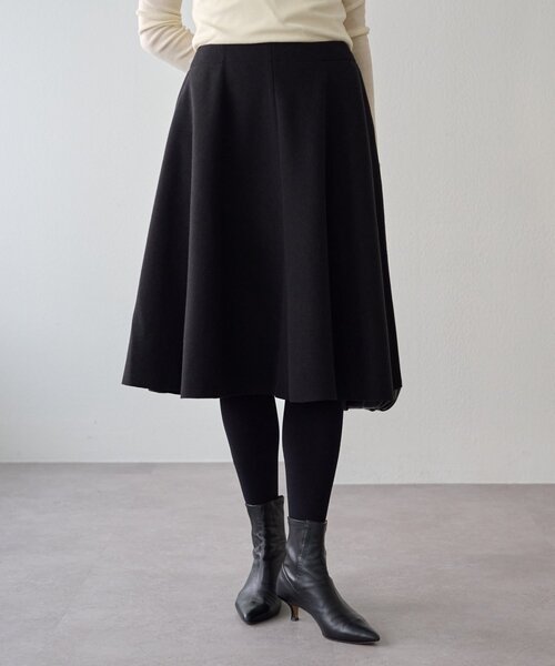 LIVETART（リヴェタート）の「メルトンジャージーフレアミディスカート（スカート・レディース・ブラック/チャコールグレー・FREE）」の3枚目の写真