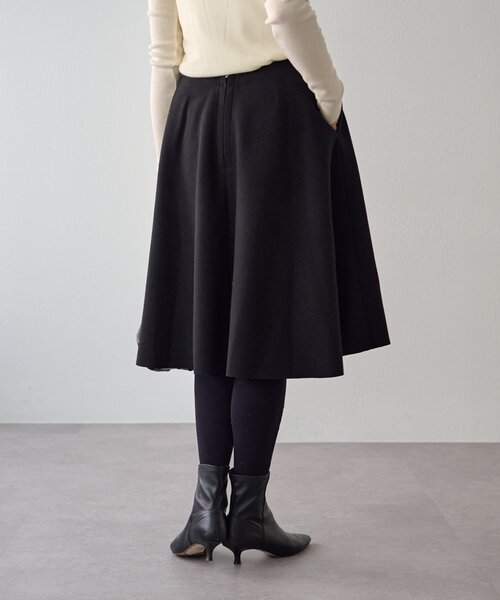 LIVETART（リヴェタート）の「メルトンジャージーフレアミディスカート（スカート・レディース・ブラック/チャコールグレー・FREE）」の5枚目の写真