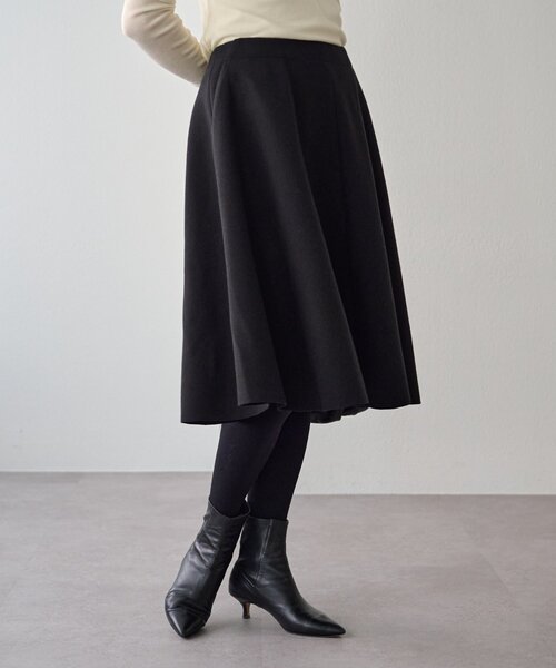 LIVETART（リヴェタート）の「メルトンジャージーフレアミディスカート（スカート・レディース・ブラック/チャコールグレー・FREE）」の6枚目の写真