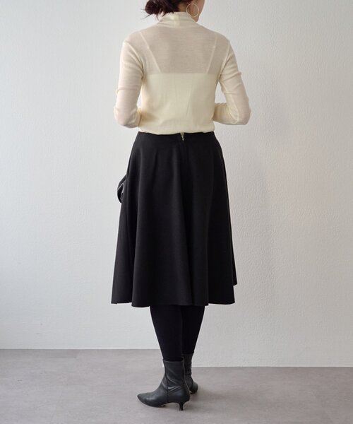 LIVETART（リヴェタート）の「メルトンジャージーフレアミディスカート（スカート・レディース・ブラック/チャコールグレー・FREE）」の8枚目の写真