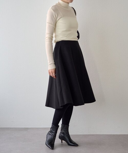 LIVETART（リヴェタート）の「メルトンジャージーフレアミディスカート（スカート・レディース・ブラック/チャコールグレー・FREE）」の10枚目の写真