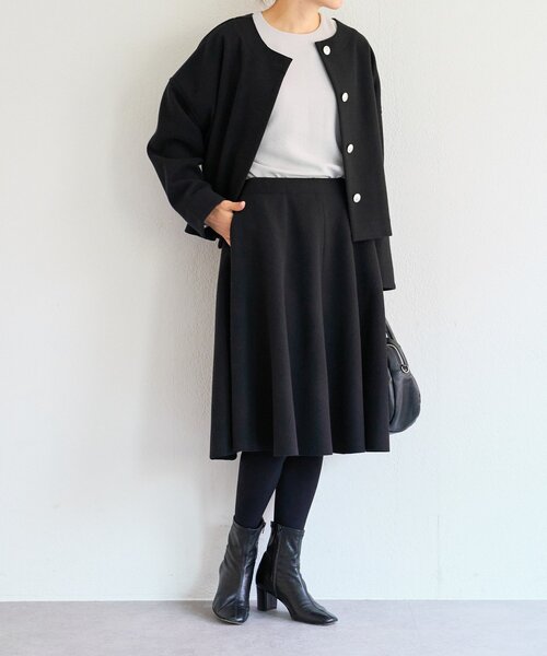 LIVETART（リヴェタート）の「メルトンジャージーフレアミディスカート（スカート・レディース・ブラック/チャコールグレー・FREE）」の17枚目の写真