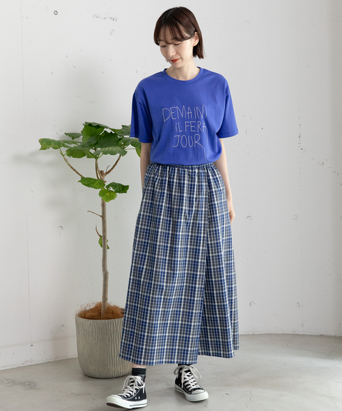 POU DOU DOU（プードゥドゥ）の「マドラスチェックラップパンツ（その他パンツ・レディース・ネイビー/グリーン・M）」の18枚目の写真