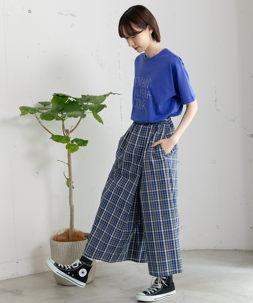 POU DOU DOU（プードゥドゥ）の「マドラスチェックラップパンツ（その他パンツ・レディース・ネイビー/グリーン・M）」の15枚目の写真