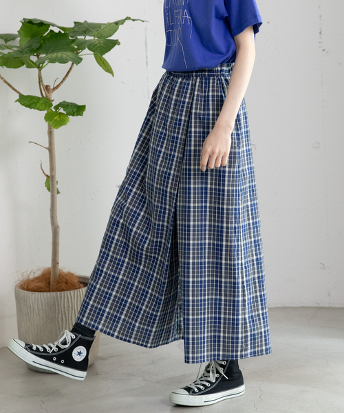 POU DOU DOU（プードゥドゥ）の「マドラスチェックラップパンツ（その他パンツ・レディース・ネイビー/グリーン・M）」の12枚目の写真