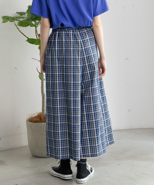 POU DOU DOU（プードゥドゥ）の「マドラスチェックラップパンツ（その他パンツ・レディース・ネイビー/グリーン・M）」の11枚目の写真