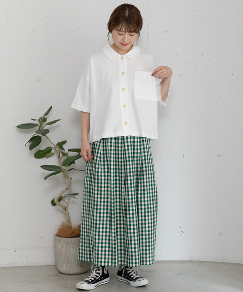 POU DOU DOU（プードゥドゥ）の「マドラスチェックラップパンツ（その他パンツ・レディース・ネイビー/グリーン・M）」の20枚目の写真
