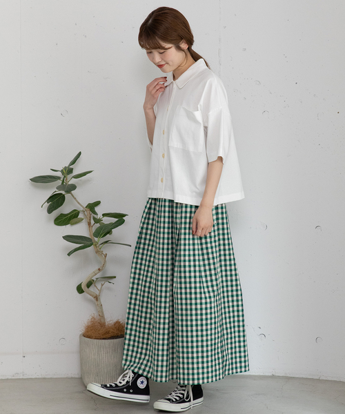 POU DOU DOU（プードゥドゥ）の「マドラスチェックラップパンツ（その他パンツ・レディース・ネイビー/グリーン・M）」の19枚目の写真