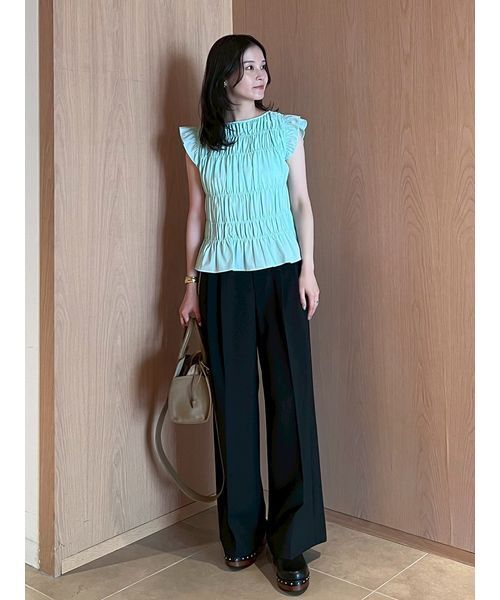 Mila Owen（ミラオーウェン）の「ドライタッチ2タックワイドパンツ（その他パンツ・レディース・ピンク/キャメル/マルチ/ブラック・00/0/1）」の14枚目の写真