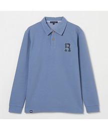 【Rosasen/GOLF】鹿の子ダンボール ワッペン長袖ポロ