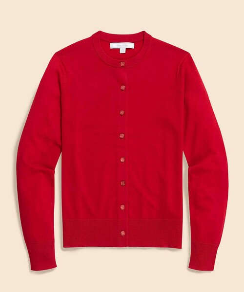 BROOKS BROTHERS(ブルックスブラザーズ)の「メリノウール クルーネックカーディガン(カーディガン/ボレロ・レディース・アイボリー/グレー/ダークグリーン/レッド/キャメル・X-SMALL/SMALL/LARGE/MEDIUM)」の5枚目の写真