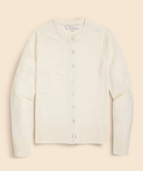 BROOKS BROTHERS(ブルックスブラザーズ)の「メリノウール クルーネックカーディガン(カーディガン/ボレロ・レディース・アイボリー/グレー/ダークグリーン/レッド/キャメル・X-SMALL/SMALL/LARGE/MEDIUM)」の9枚目の写真