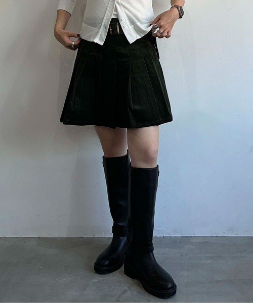 コーデュロイベルテッドスカート 