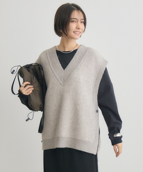 KATHARINE ROSS（キャサリンロス）の「【KATHARINE ROSS】5G両畔配色Vベスト（ベスト・レディース・グレイッシュベージュ/ブラウン・MEDIUM）」の13枚目の写真