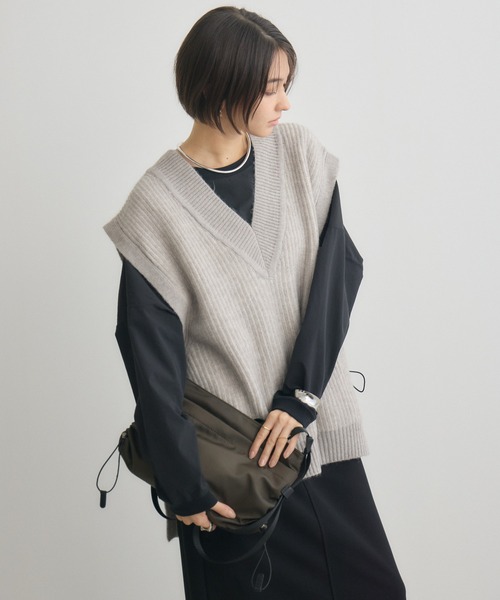 KATHARINE ROSS（キャサリンロス）の「【KATHARINE ROSS】5G両畔配色Vベスト（ベスト・レディース・グレイッシュベージュ/ブラウン・MEDIUM）」の20枚目の写真