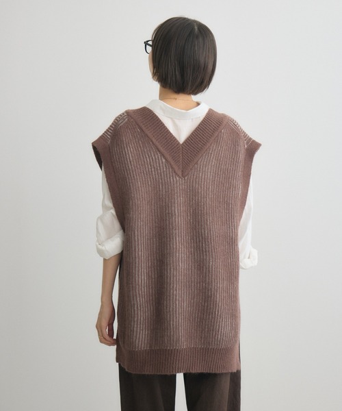 KATHARINE ROSS（キャサリンロス）の「【KATHARINE ROSS】5G両畔配色Vベスト（ベスト・レディース・グレイッシュベージュ/ブラウン・MEDIUM）」の18枚目の写真