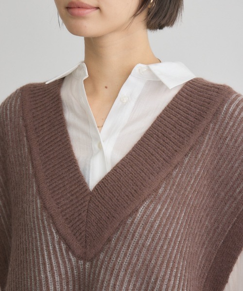 KATHARINE ROSS（キャサリンロス）の「【KATHARINE ROSS】5G両畔配色Vベスト（ベスト・レディース・グレイッシュベージュ/ブラウン・MEDIUM）」の22枚目の写真