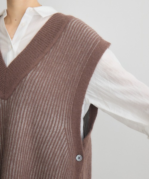 KATHARINE ROSS（キャサリンロス）の「【KATHARINE ROSS】5G両畔配色Vベスト（ベスト・レディース・グレイッシュベージュ/ブラウン・MEDIUM）」の9枚目の写真