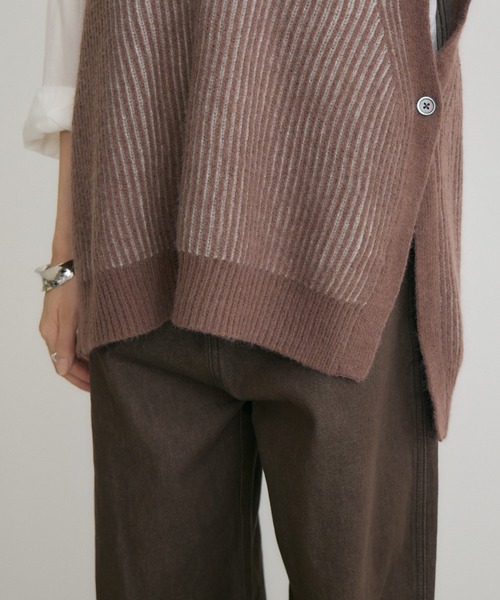 KATHARINE ROSS（キャサリンロス）の「【KATHARINE ROSS】5G両畔配色Vベスト（ベスト・レディース・グレイッシュベージュ/ブラウン・MEDIUM）」の6枚目の写真