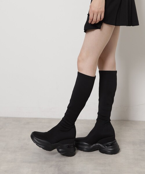 ESPERANZA（エスペランサ）の「【楽ちん×美脚】スニーカーソールストレッチロングブーツ（ブーツ・レディース・ブラック系2/ブラック系3・LL/L/M/S）」の14枚目の写真