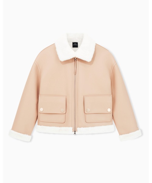 ARMANI EXCHANGE（アルマーニエクスチェンジ）の「【A|X アルマーニ エクスチェンジ】CL エコムートンジャケット（ムートンコート・レディース・ベージュ・SMALL/X-SMALL/LARGE/MEDIUM）」の3枚目の写真