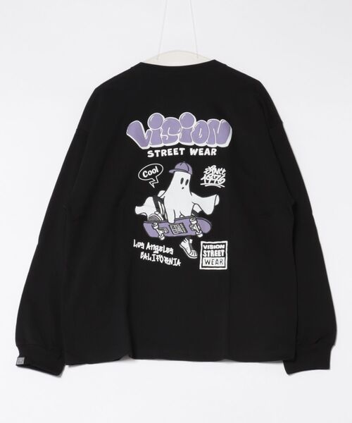 VISION STREET WEAR（ヴィジョンストリートウェア）の「VISION STREET WEAR　ゴースト発砲プリントロンT（Tシャツ/カットソー・メンズ・ネイビー/ホワイト/ブラック・M/L/XL）」の15枚目の写真