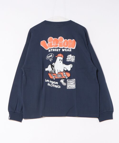 VISION STREET WEAR（ヴィジョンストリートウェア）の「VISION STREET WEAR　ゴースト発砲プリントロンT（Tシャツ/カットソー・メンズ・ネイビー/ホワイト/ブラック・M/L/XL）」の16枚目の写真