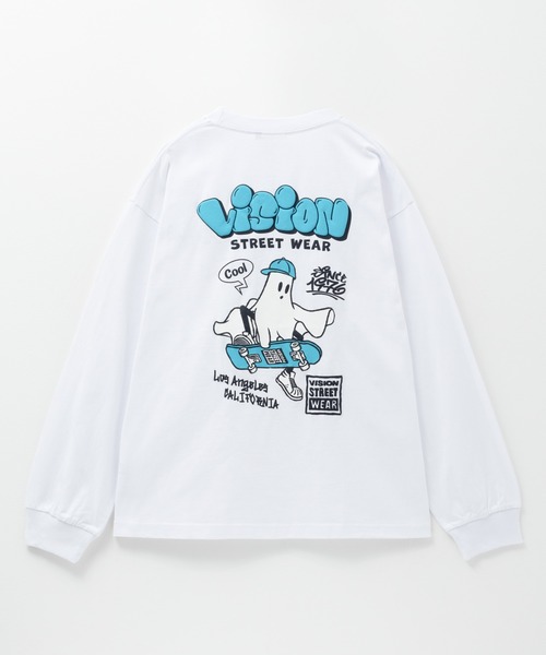 VISION STREET WEAR（ヴィジョンストリートウェア）の「VISION STREET WEAR　ゴースト発砲プリントロンT（Tシャツ/カットソー・メンズ・ネイビー/ホワイト/ブラック・M/L/XL）」の2枚目の写真