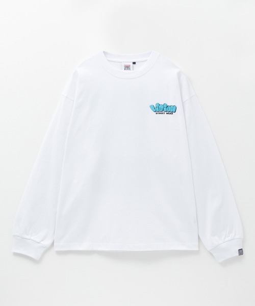VISION STREET WEAR（ヴィジョンストリートウェア）の「VISION STREET WEAR　ゴースト発砲プリントロンT（Tシャツ/カットソー・メンズ・ネイビー/ホワイト/ブラック・M/L/XL）」の4枚目の写真