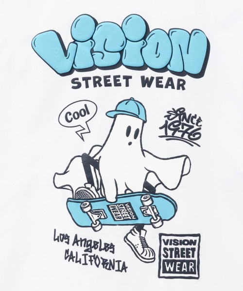VISION STREET WEAR（ヴィジョンストリートウェア）の「VISION STREET WEAR　ゴースト発砲プリントロンT（Tシャツ/カットソー・メンズ・ネイビー/ホワイト/ブラック・M/L/XL）」の6枚目の写真