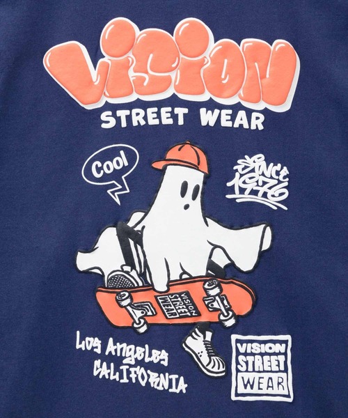 VISION STREET WEAR（ヴィジョンストリートウェア）の「VISION STREET WEAR　ゴースト発砲プリントロンT（Tシャツ/カットソー・メンズ・ネイビー/ホワイト/ブラック・M/L/XL）」の12枚目の写真