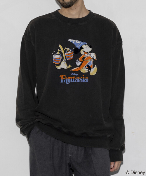 FREAK'S STORE（フリークスストア）の「DISNEY/ディズニー/『ファンタジア』/ブルーム/ミッキーマウス/フロッキープリント クルーネックスウェット/リラックスフィット（スウェット・メンズ・ライトグレー/ブラック・LARGE/MEDIUM）」の10枚目の写真