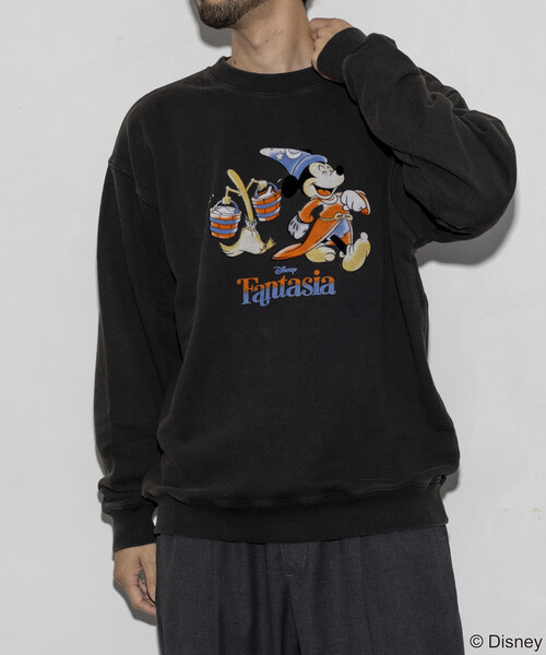 FREAK'S STORE（フリークスストア）の「DISNEY/ディズニー/『ファンタジア』/ブルーム/ミッキーマウス/フロッキープリント クルーネックスウェット/リラックスフィット（スウェット・メンズ・ライトグレー/ブラック・LARGE/MEDIUM）」の12枚目の写真