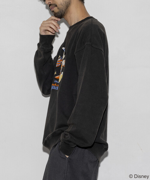 FREAK'S STORE（フリークスストア）の「DISNEY/ディズニー/『ファンタジア』/ブルーム/ミッキーマウス/フロッキープリント クルーネックスウェット/リラックスフィット（スウェット・メンズ・ライトグレー/ブラック・LARGE/MEDIUM）」の13枚目の写真