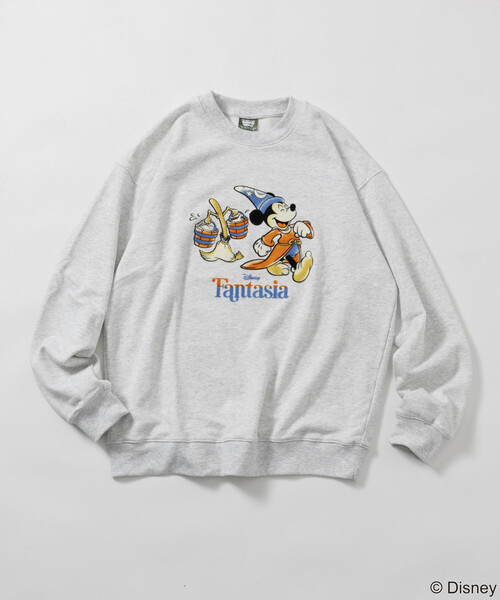 FREAK'S STORE（フリークスストア）の「DISNEY/ディズニー/『ファンタジア』/ブルーム/ミッキーマウス/フロッキープリント クルーネックスウェット/リラックスフィット（スウェット・メンズ・ライトグレー/ブラック・LARGE/MEDIUM）」の15枚目の写真