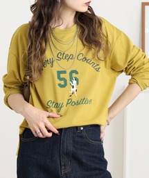 プリント+刺繍 長袖Tシャツ