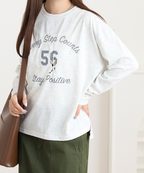Quelle Chance(ケルシャンス)の「プリント+刺繍 長袖Tシャツ(Tシャツ/カットソー・レディース・ブラウン/オートミール/マスタード・M/L)」の10枚目の写真