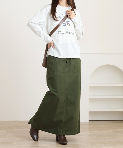 Quelle Chance(ケルシャンス)の「プリント+刺繍 長袖Tシャツ(Tシャツ/カットソー・レディース・ブラウン/オートミール/マスタード・M/L)」の11枚目の写真