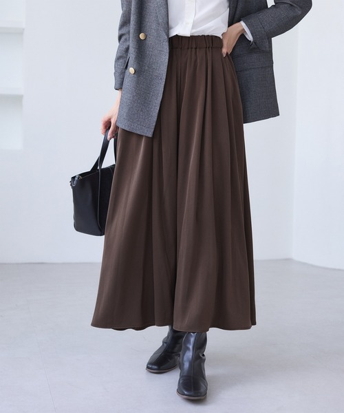 ROPE' PICNIC（ロペピクニック）の「イージースカーチョ/着丈が選べる（その他パンツ・レディース・チャコールグレー/ダークブラウン/ベージュ・M/TM）」の2枚目の写真