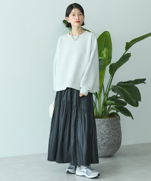 美品♡ルネ　ティアードスカート　34 セール】【選べる丈】チンツ加工ティアードスカート（スカート