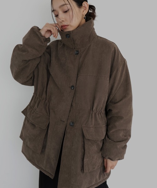 ピーチスキン中綿ペプラムジャケット（その他アウター）｜hellam