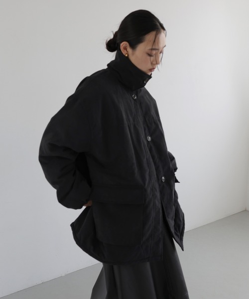 ピーチスキン中綿ペプラムジャケット（その他アウター）｜hellam（へ