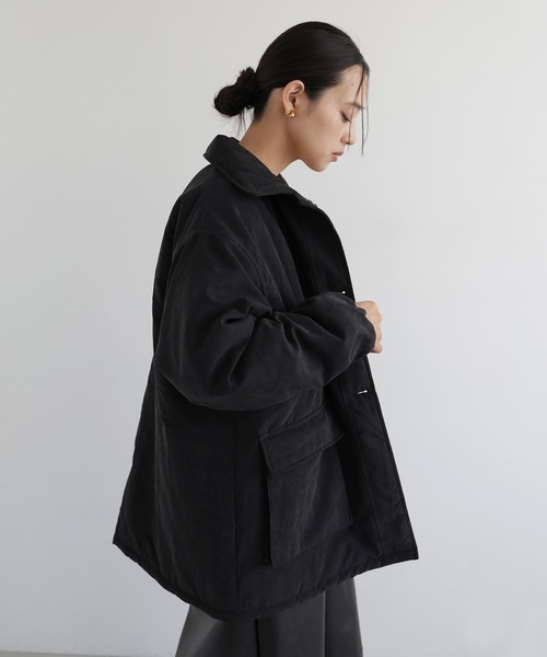 ピーチスキン中綿ペプラムジャケット（その他アウター）｜hellam