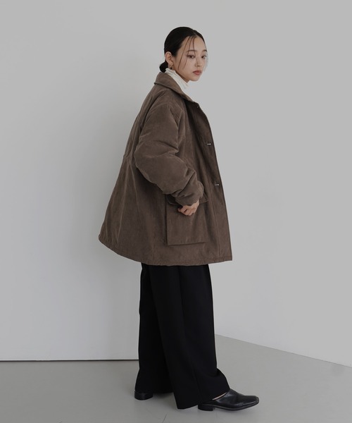 hellam(へラム)の「ピーチスキン中綿ペプラムジャケット(その他アウター・レディース・ブラック/アイボリー/ブラウン/チャコール・FREE)」の11枚目の写真