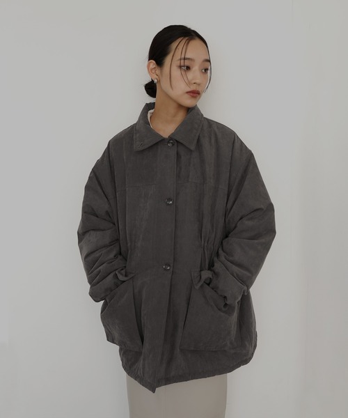 ピーチスキン中綿ペプラムジャケット（その他アウター）｜hellam（へ